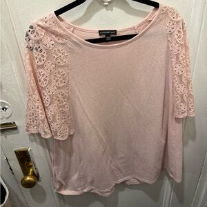 Lane Bryant Blush Lace Sleeve Blouse